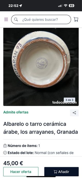 Albarelos de farmacia ceramica arabe LOS ARRAYANES