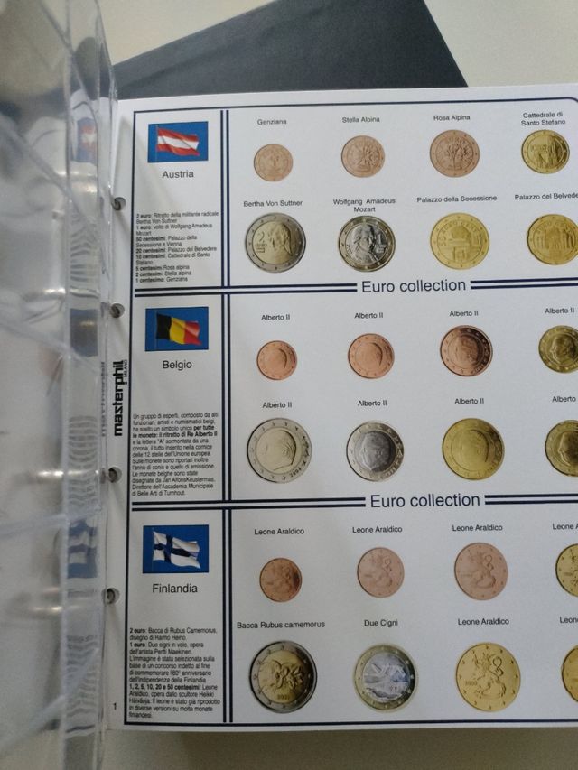 Album da collezione monete Euro