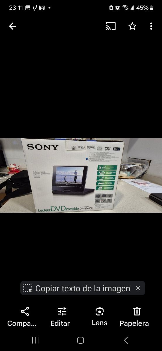 Dvd portatil para coche