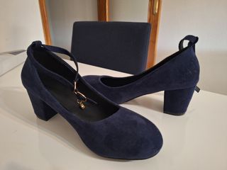 Zapatos tacón Mujer 36 Gamuza azul Shein Nuevos