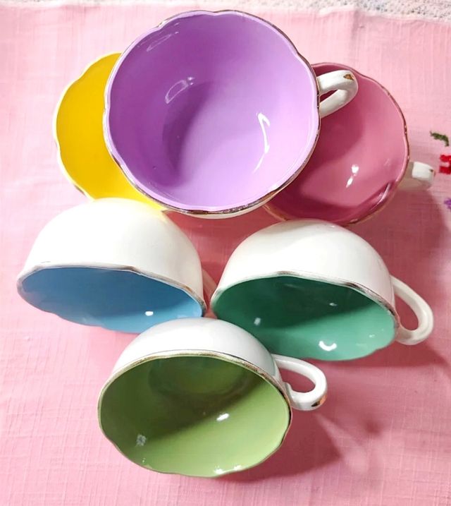 TAZAS PORCELANA FRANCESA SARREGUEMINES