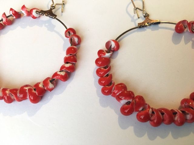 Pendientes conchas artesanía Galicia