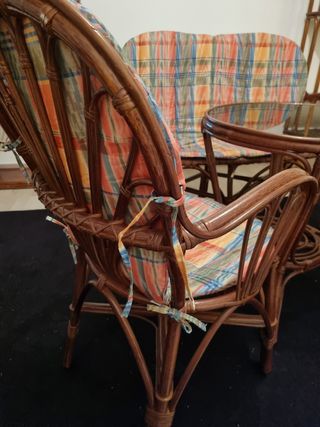 Conjunto de mimbre exterior