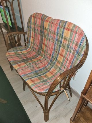 Conjunto de mimbre exterior