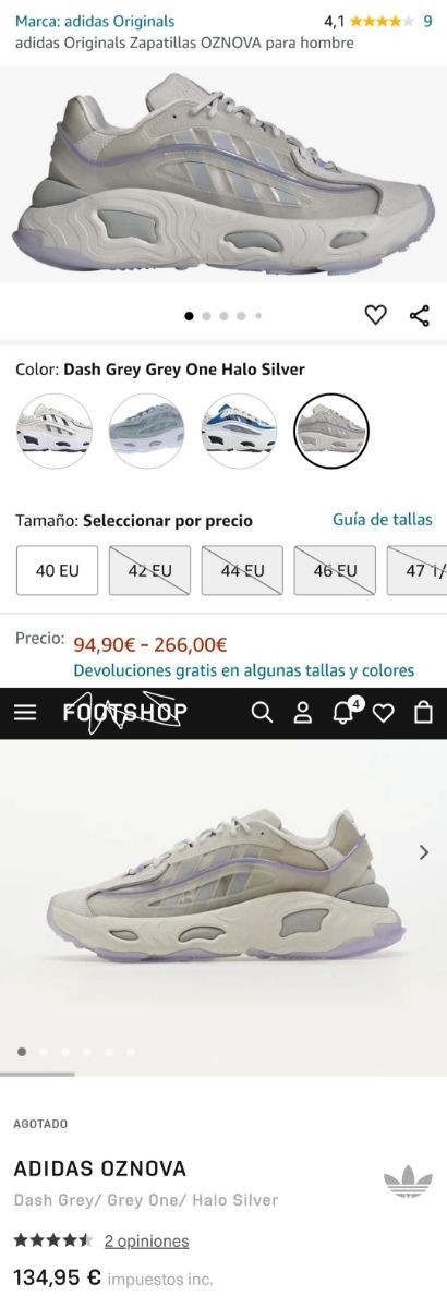Zapatillas Adidas Oznova Halo  44 2-3