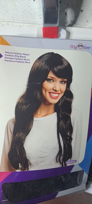 Peluca disfraz mujer morena