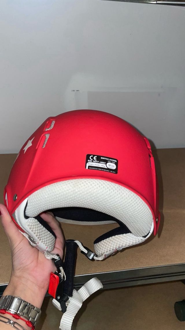 Casco esquí unisex rojo