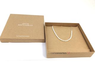 collar plata 925mm con piedra con perla 22cm