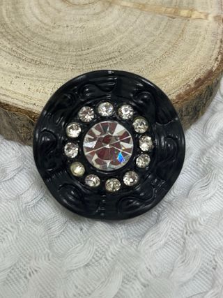 Botones negros vintage con diamantitos
