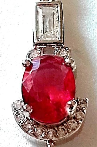 PENDIENTES ART DECO LARGOS RUBÍ