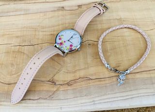 Set bisutería y pulsera reloj - Rosa
