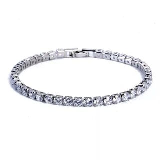 Bracciale Tennis Uomo Donna Bianco Sottile