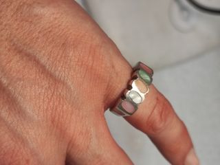 Anillo artesano plata colorines T6
