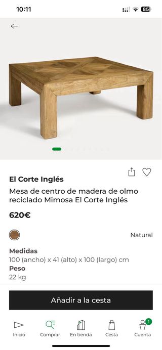 Conjunto mesas mimosa Olmo trabajado