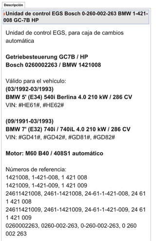 Centralita bmw caja automatica