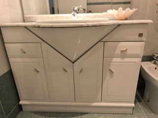 Mueble baño lacado blanco