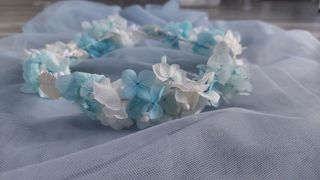 Corona flores tocado comunión