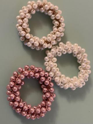 Scrunchies mollette glitter capelli finte perle