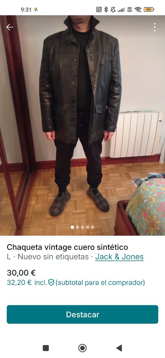 Abrigo cuero sintético