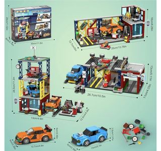 City Car Garage Building Blocks, 3 IN 1