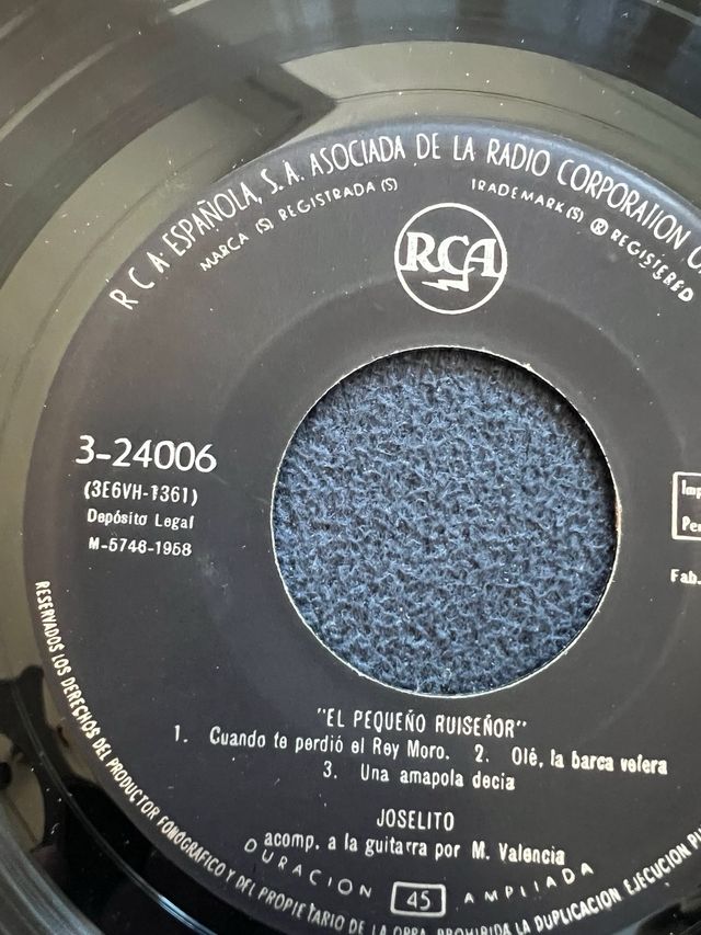 Single Vinilo Joselito / El pequeño Ruiseñor