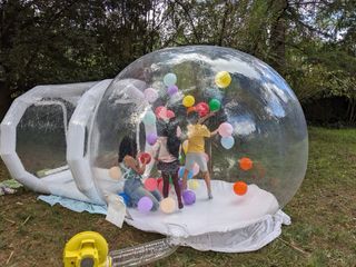 Alquilo hinchable con piscina bolas