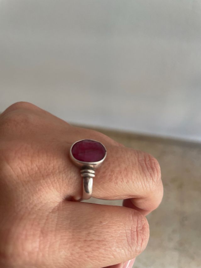 Anillo plata Rubi