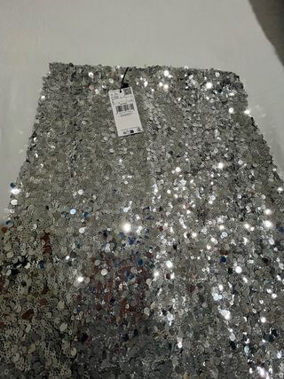 Falda de lentejuelas Mango