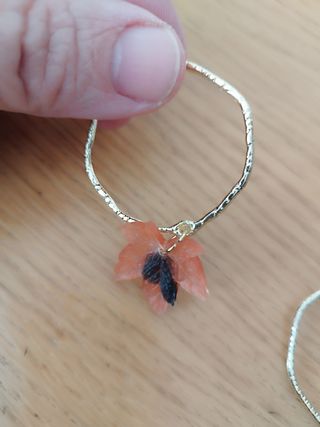 Pendientes aro con colgante naranja