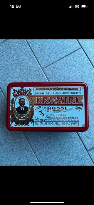 KRUMIRI ROSSI SCATOLA VINTAGE IN METALLO