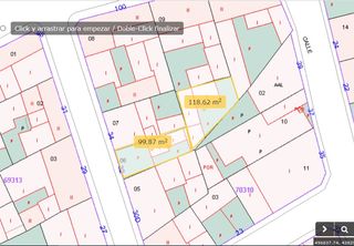 cochera, fachada 6´50 m,  - 222 m2.