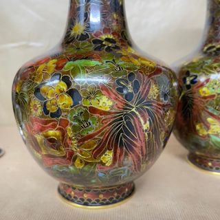 Pareja Jarrones Cloisonne 