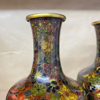 Pareja Jarrones Cloisonne 