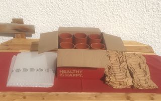 VASOS BARRO COCIDO Y LACADO. JUEGO DE 12 UNIDADES.
