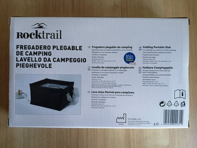 Fregadero plegable para camping