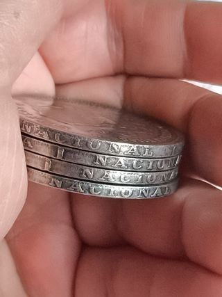 LOTE 4 MONEDAS ANTIGUAS ESPAÑA  1870 REPLICAS