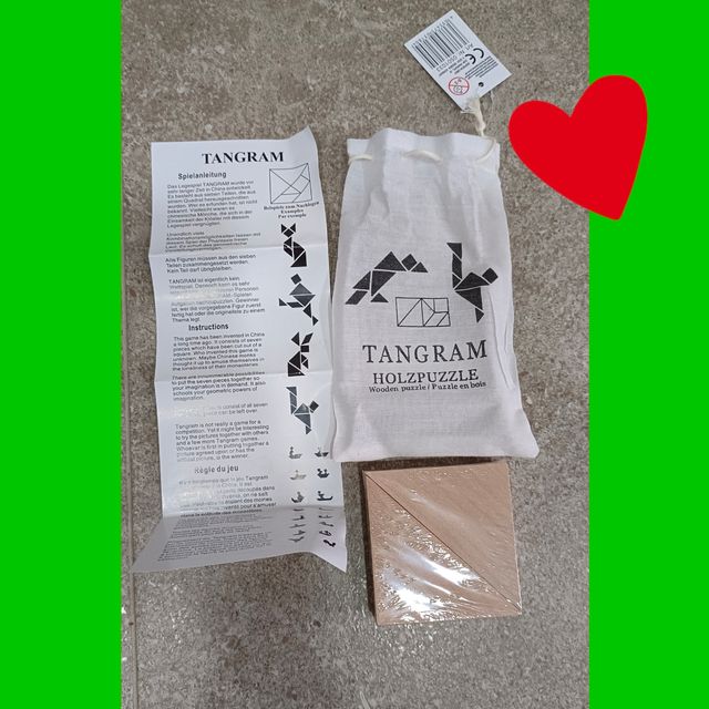 Puzzle Tangram Madera Natural Nuevo