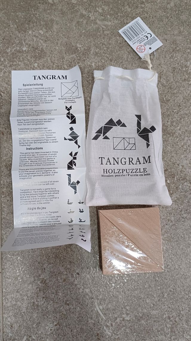 Puzzle Tangram Madera Natural Nuevo