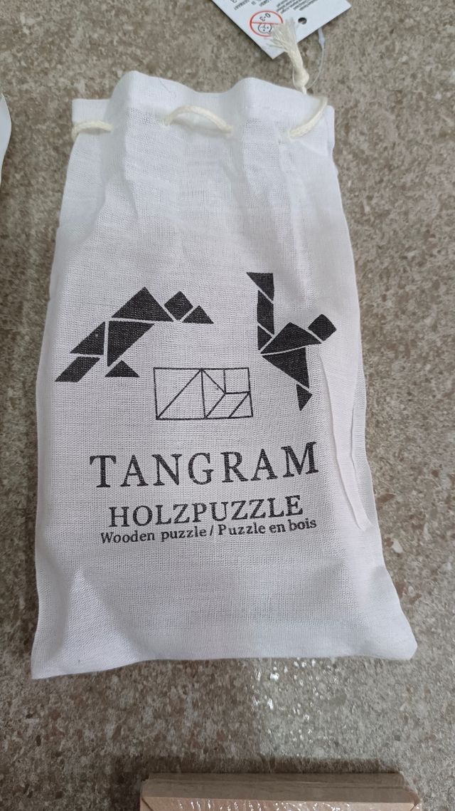 Puzzle Tangram Madera Natural Nuevo