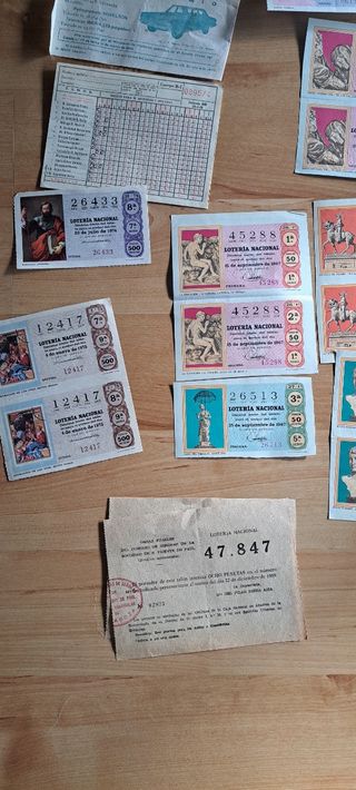 Decimos de lotería antiguos y de colección años 60