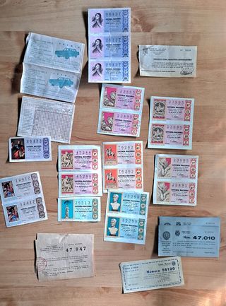 Decimos de lotería antiguos y de colección años 60