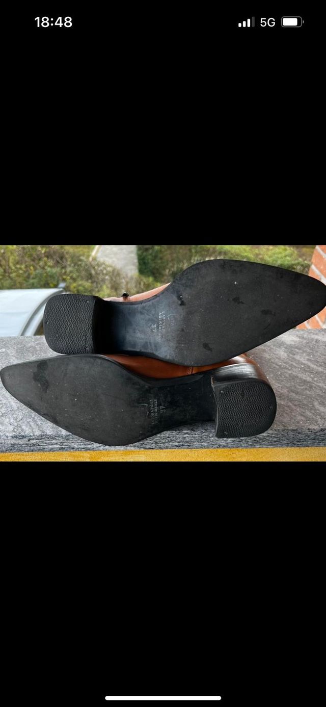 STIVALI ARTIGIANALI IN PELLE CON ZIP NUMERO 37