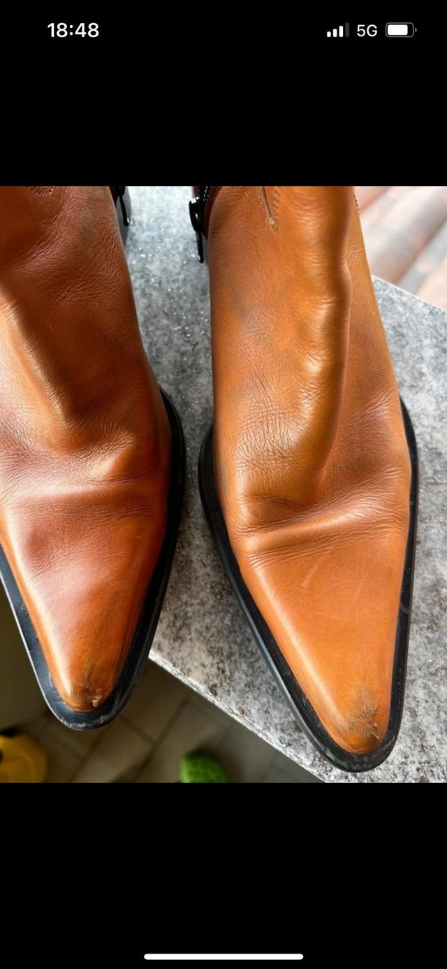 STIVALI ARTIGIANALI IN PELLE CON ZIP NUMERO 37