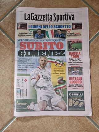 MILAN GAZZETTA DELLO SPORT e PANINI 