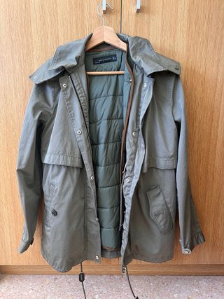 Parka verde Zara mujer talla S