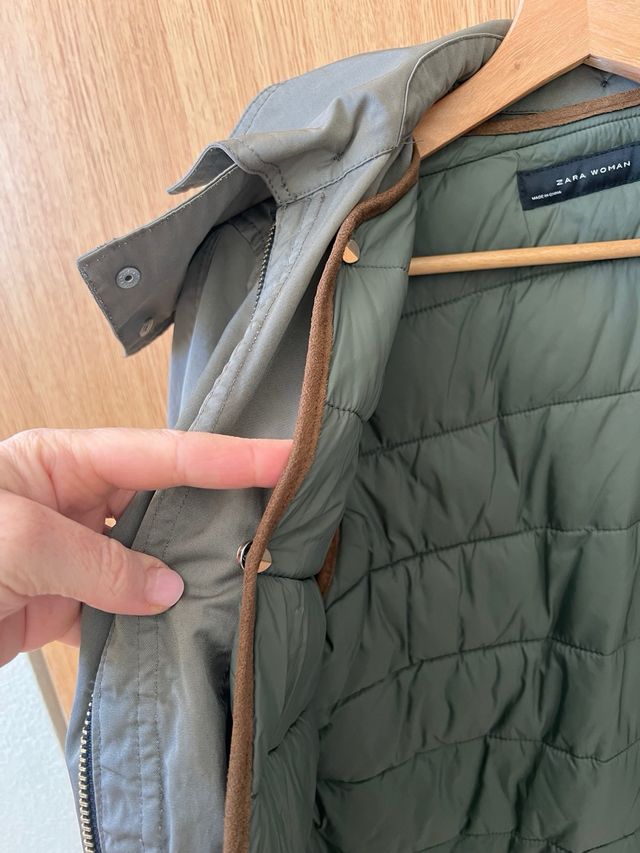 Parka verde Zara mujer talla S