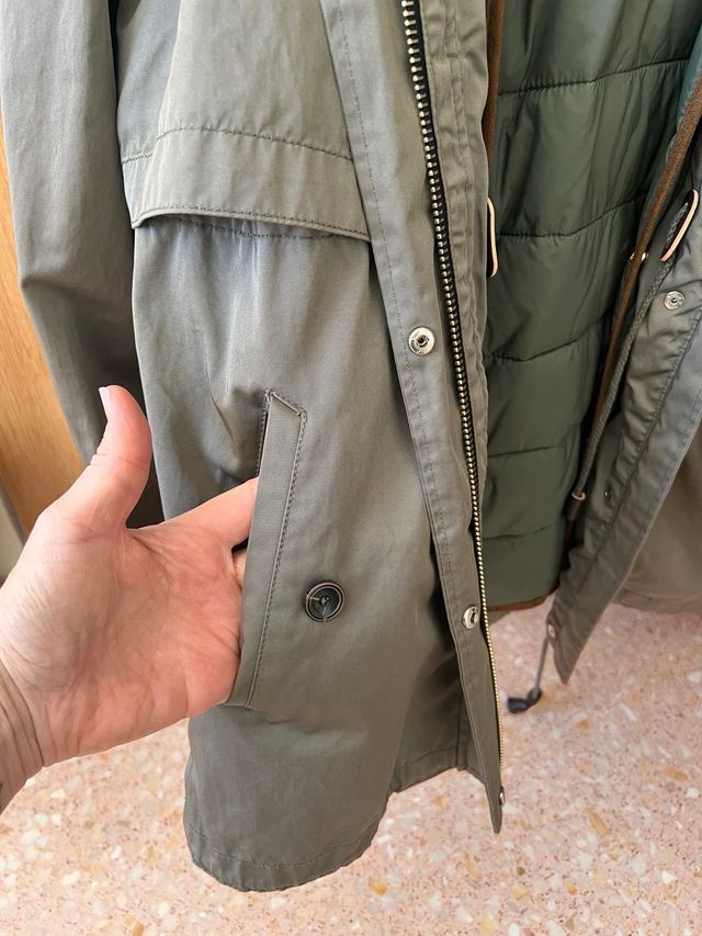 Parka verde Zara mujer talla S