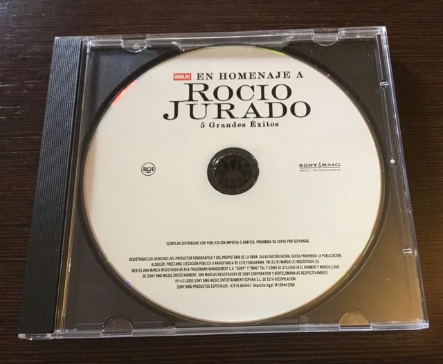 CD - ROCÍO JURADO - En homenaje, 5 Grandes éxitos.
