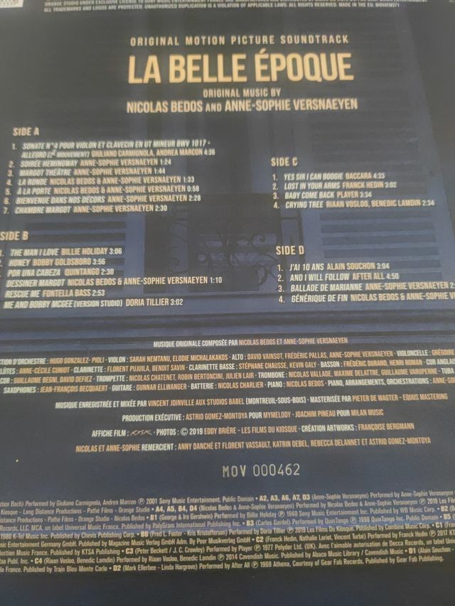 La belle époque. Doble Vinilo banda sonora