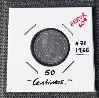 50 Céntimos 1966 ERROR